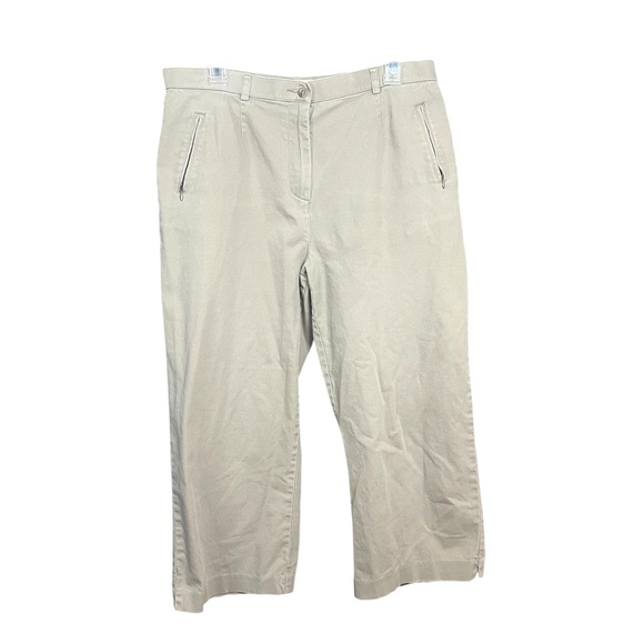 NORTHERN REFLECTIONS Beige Women Pants 34x33 Wideleg Zip Up Pocket Plus Size - Picture 1 of 6